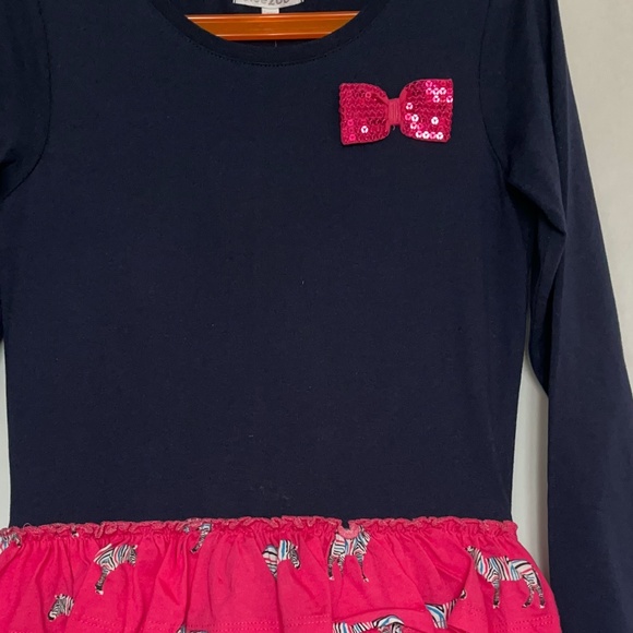 Girls Long Sleeve Cotton Dress - Picture 4 of 8